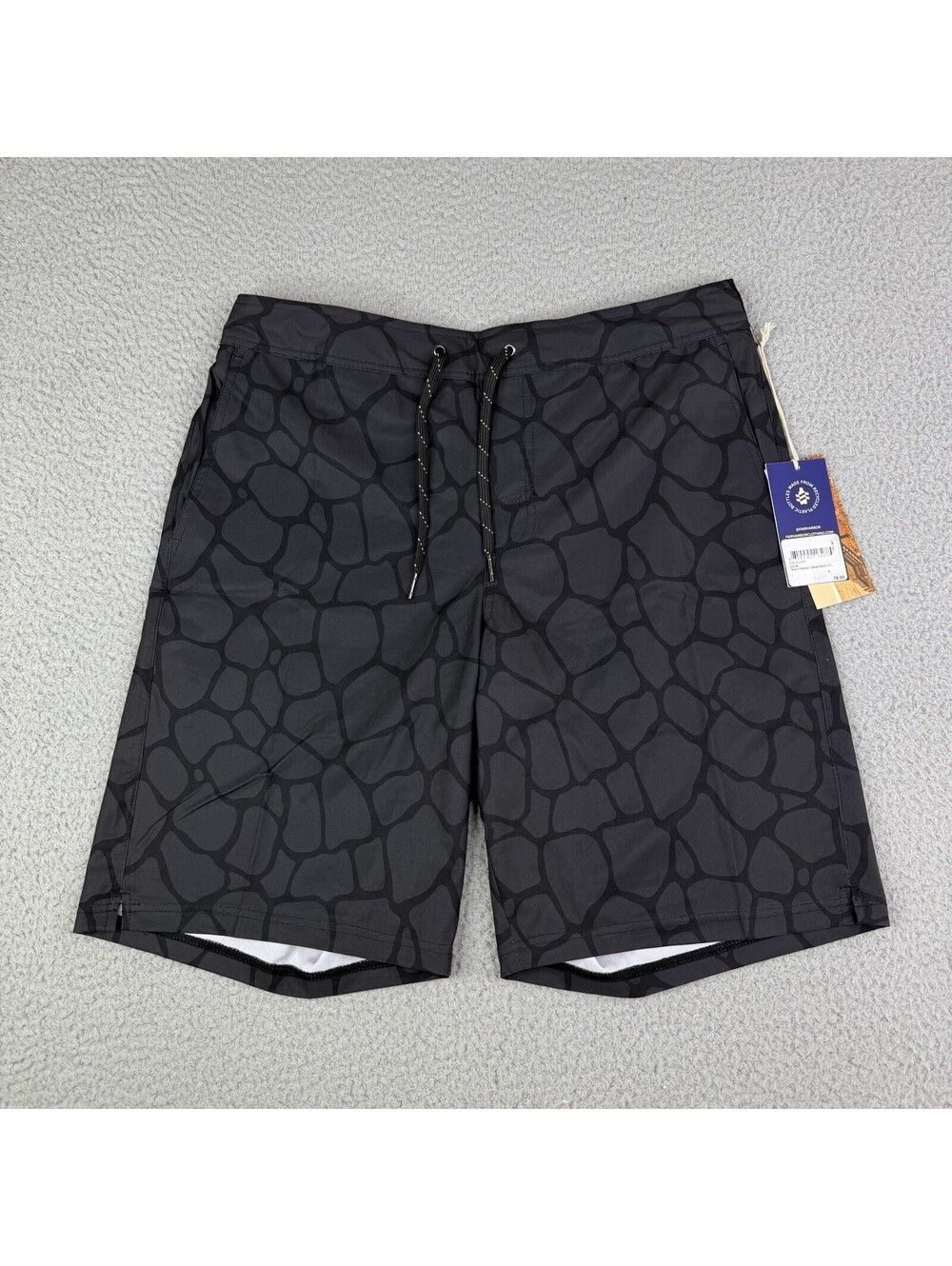 Fair Harbor Anchor Lined Swim Trunks Men's Sz L (34Wx9L) Pebble Black Shorts